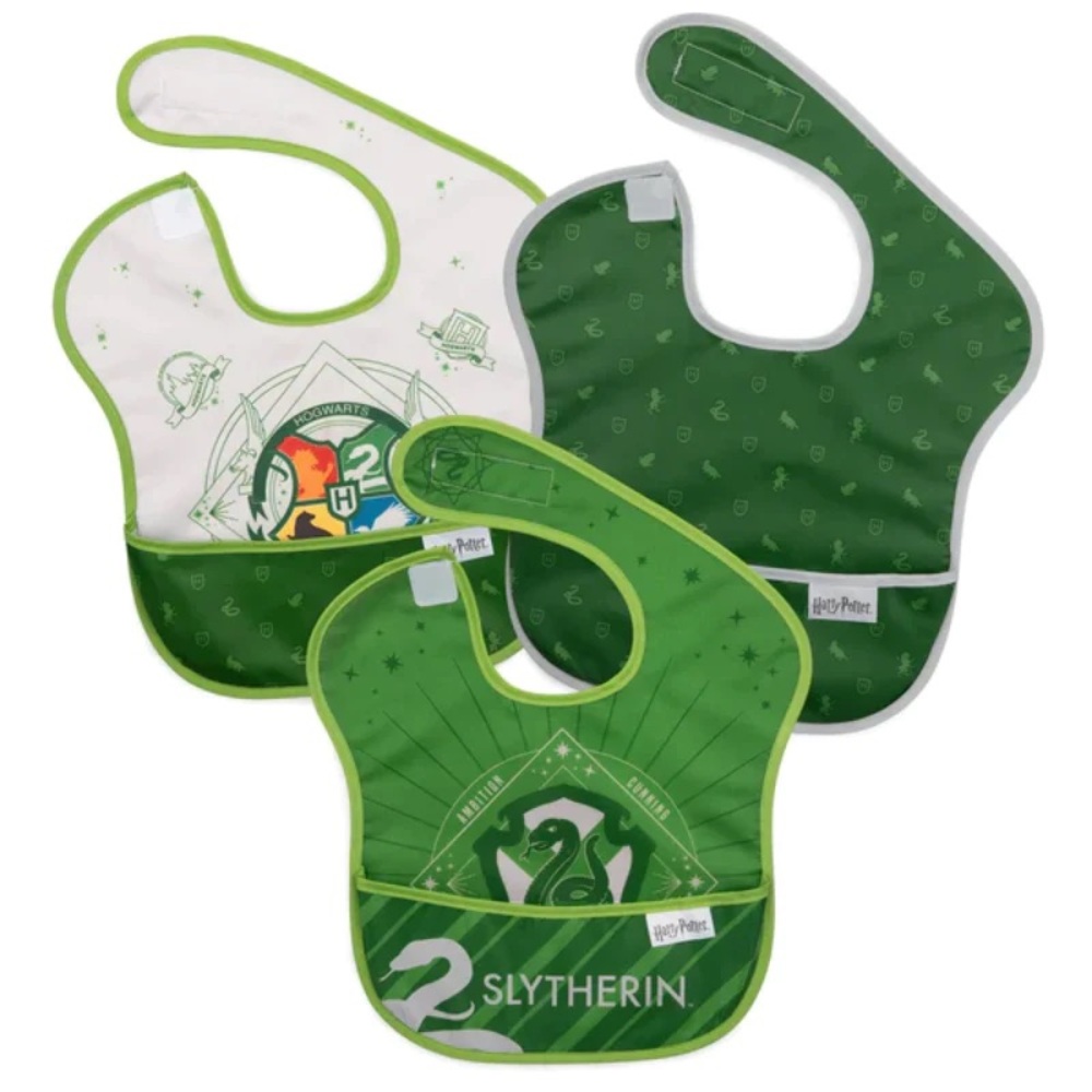 New Harry Potter Slytherin Bumkins Waterproof Bibs 3 pack BNWT/NWT